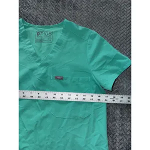 FIGS Women's Technical Collection Scrub Top‎ Green Short Sleeve Pocket Sz Xs thumbnail 7