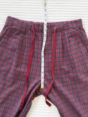 American Eagle Collegiate Academia Plaid Drawstring Pants in Red Burgundy & Blue thumbnail 5