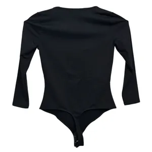 Free People Intimately Black Jersey Knit‎ Long Sleeve Thong Bodysuit Top Size S thumbnail 3