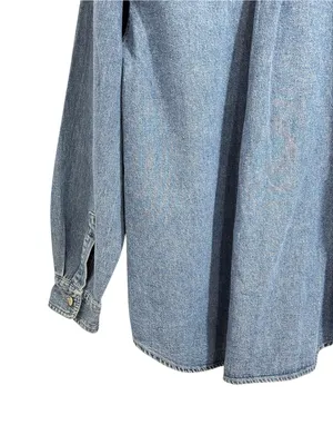 Newton Trading Co. Denim Button Front Shirt Medium Wash Chambray Size M thumbnail 7