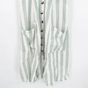 Reformation Womens Bayu‎ Linen Dress Size 2 Baltic Striped Button Front Pockets thumbnail 4