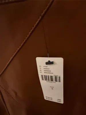 Anthropologie Maeve Mariska Brown Faux Leather Midi Skirt Size 2 A Line NWT thumbnail 8