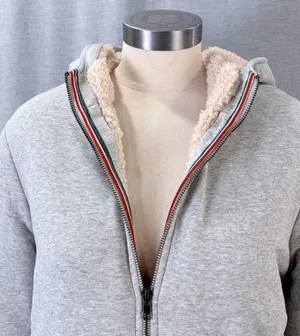 Boden Gray Sherpa Borg Fleece Lined Full Zip Hoodie Sweatshirt US 4 thumbnail 1