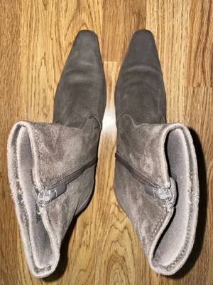 Apostrophe Brown Suede Ankle Booties Boots Women’s 8.5m Kitten Heel Side Zip thumbnail 2