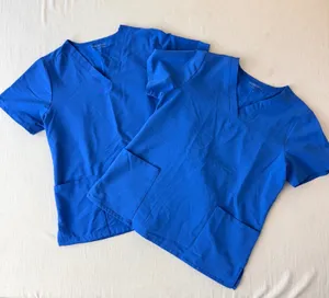 Mandala Equa-Tek V-Neck Short Sleeve Scrub Tops Bundle 2pk Women Medium Blue thumbnail 1