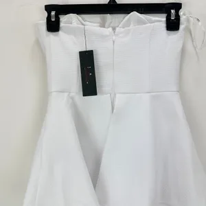 Lulus Where You Are White Strapless Romper Cute Party Bridal Vacation XS NWT thumbnail 13
