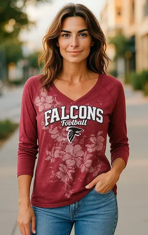 National Football League Team Apparel 5/$65 Atlanta‎ Falcons Women's Long Sleeve V-Neck Tee - XL thumbnail 1