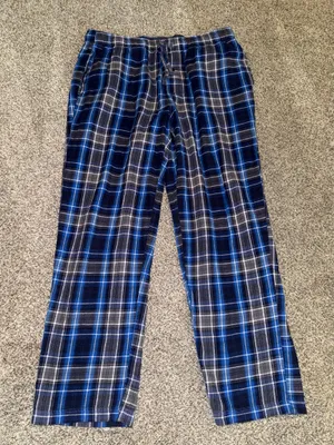 Eddie Bauer Men's Lounge Plaid Pajama Pants Blue Grey Size M thumbnail 1