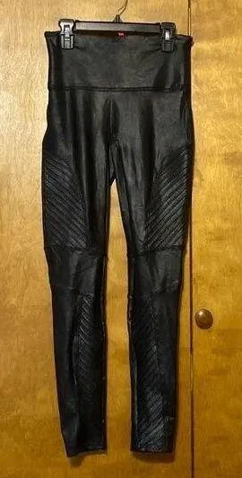Spanx faux leather moto leggings. Medium thumbnail 1