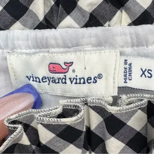 Vineyard Vines Gingham Check Off The Shoulder Shift‎ Mini Dress Black White XS thumbnail 9