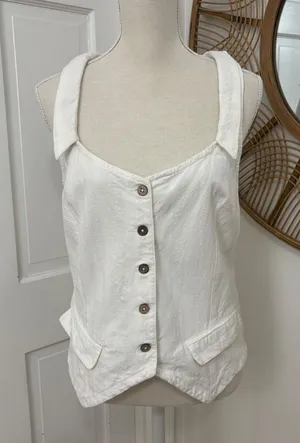 Free People Free-Est Vest Top M Cotton‎ Boho Beachy Western Festival Free People thumbnail 1