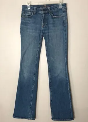 7 for all mankind medium wash bootcut jeans size 27 thumbnail 1