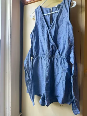 Ann Taylor Loft Denim Color Romper Small  thumbnail 2