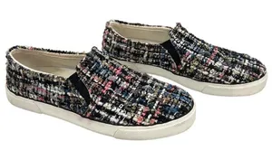 Jack Rogers Anna Black Multi-Colored Boucle Metallic Tweed Slip On Sneakers Sz 6 thumbnail 1