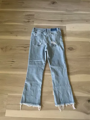 Flying Monkey High Rise Cropped Flare Stretch Jeans. Blue Size 4 thumbnail 5