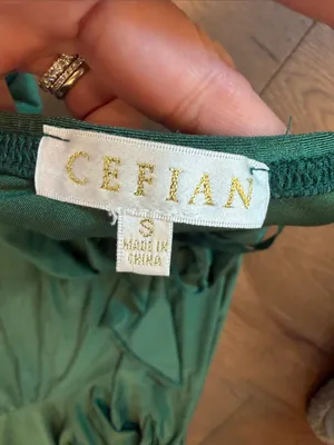 Cefian Formal Green Ruffle Long Gown Dress Size Small - C3-234 thumbnail 5