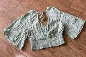 Elegant Sage Green Women's Top Size M thumbnail 1