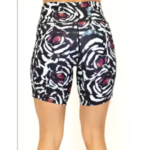 CVG Constantly Varied Gear M Floral Rose Biker Shorts 7" Pockets Gym Workout thumbnail 2