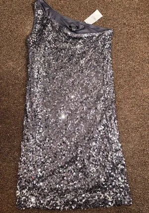 Rue 21 silver sequin one shoulder dress thumbnail 1