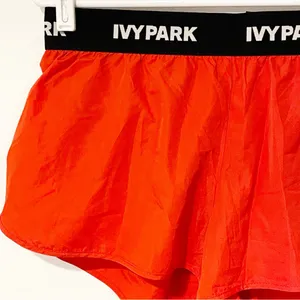Ivy Park Women's Medium Red Active‎ Logo Taped Mesh Lined Woven Running Shorts thumbnail 3