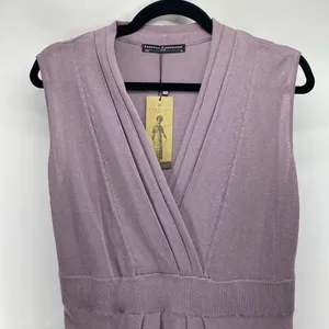 Peruvian Connection ADRIATICO lilac maxi knit dress minimalist size M thumbnail 3