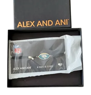 Alex and Ani Teal and Silver Jacksonville Jaguars Bracelet thumbnail 1