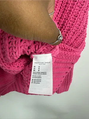 American Eagle Outfitters Pink Boho Baggy Sweater Size Medium thumbnail 4