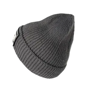 Unisex Knit Cap Beanie‎ Double Layer Winter Hat Gray NEW OS thumbnail 2