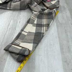 Woman Within Gray Black White Plaid Lined Button Up Winter Jacket Coat 18W thumbnail 13