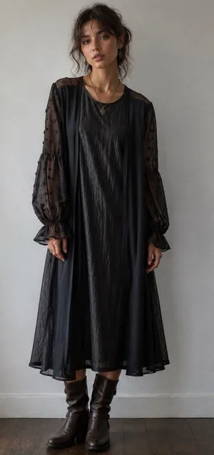 Ember Sheer Duster Size XL Black Dark Romantic Cardigan Fairy Grunge Whimsigoth thumbnail 1