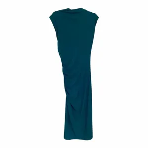 ✨VICI Elisabeth Mock Neck Side Slit Ruched Midi Teal Sz Medium Dress✨ thumbnail 8