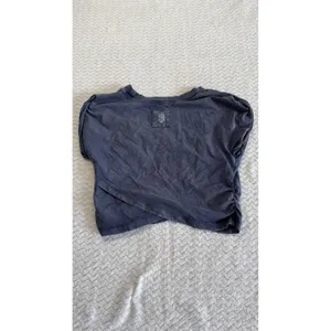 Free People Movement Women Gray Acid Wash Cropped Wrap Short Sleeve Top M 4561 thumbnail 2