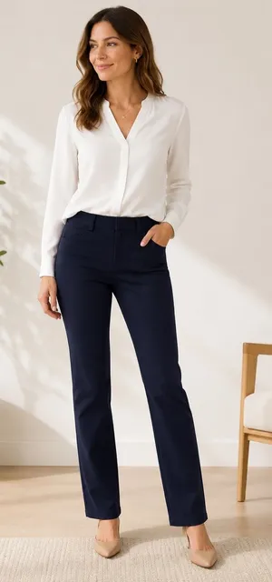 Quince X-Petite Stretch Work Pants – Navy | XS | Like New thumbnail 1