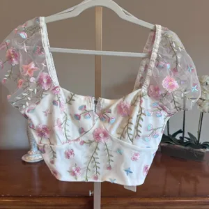 Altar’d State Ambrose Floral Embroidered Crop Top NWT Medium thumbnail 2
