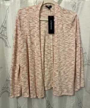 Harmony pink and white Cardigan preppy or casual Sz. thumbnail 1
