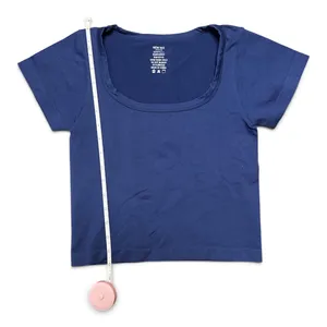 New Mix Cobalt Blue Fitted Scoop Neck Baby Tee Size M thumbnail 4