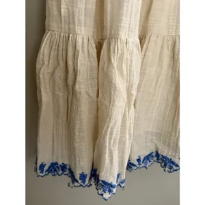 Free People Santiago Embroidered Boho Mini Dress Ivory and Blue‎ Size Medium thumbnail 10