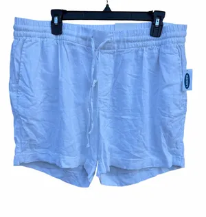 Old Navy White Linen-Blend Drawstring Women’s Shorts size XL NEW thumbnail 1