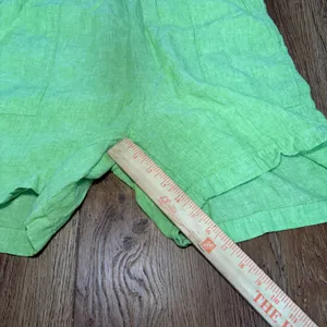 C&C California 100% Linen Shorts Womens M Lime Green‎ Elastic Waist boho beach thumbnail 5