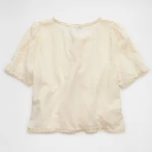 American Eagle Short-Sleeve High Neck Tie Front Shirt thumbnail 5