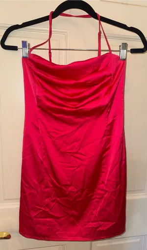 superdown Hot Pink Satin Cowl Mini Dress thumbnail 1