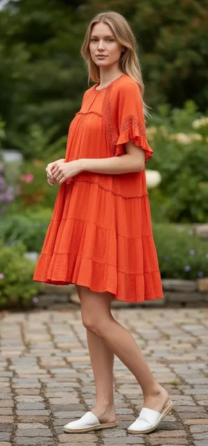 Patrons of Peace Coral Las Palmas Swing Mini Dress size Medium thumbnail 1