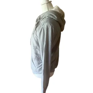 Bobeau Grey Star Embroidered Sherpa Lined Zip Up Hoodie NWT Medium thumbnail 4