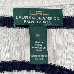 Ralph Lauren LRL Top Womens M 100%‎ Cotton Coastal Prep Stripe Shirt Black White thumbnail 8