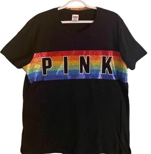 Bnwot | Vs Pink | Super Rare | Pride Rainbow 🌈 Colors With All Rhinestones thumbnail 1
