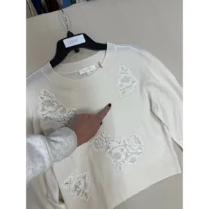 Loveshackfancy Lazuli Cashmere & Lace Sweater Small thumbnail 5