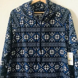 NWT Carole Hochman Lounger blue multi cowl neck size‎ M thumbnail 6
