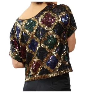 S N F‎ Silk Sequin Medallion Top And Shorts Size Medium thumbnail 4