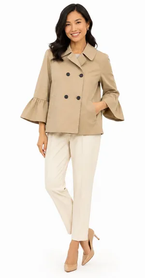 Draper James Womens Jacket Size 4 Preppy Cottagecore Coastal Chic Office Classic thumbnail 1