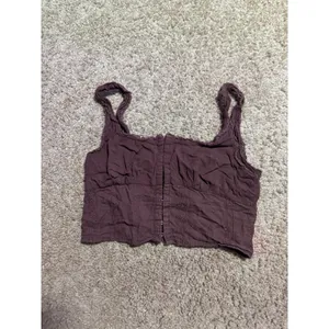 LA Hearts Brown Eyelet‎ Corset Crop Top Hook and Eye XS thumbnail 2